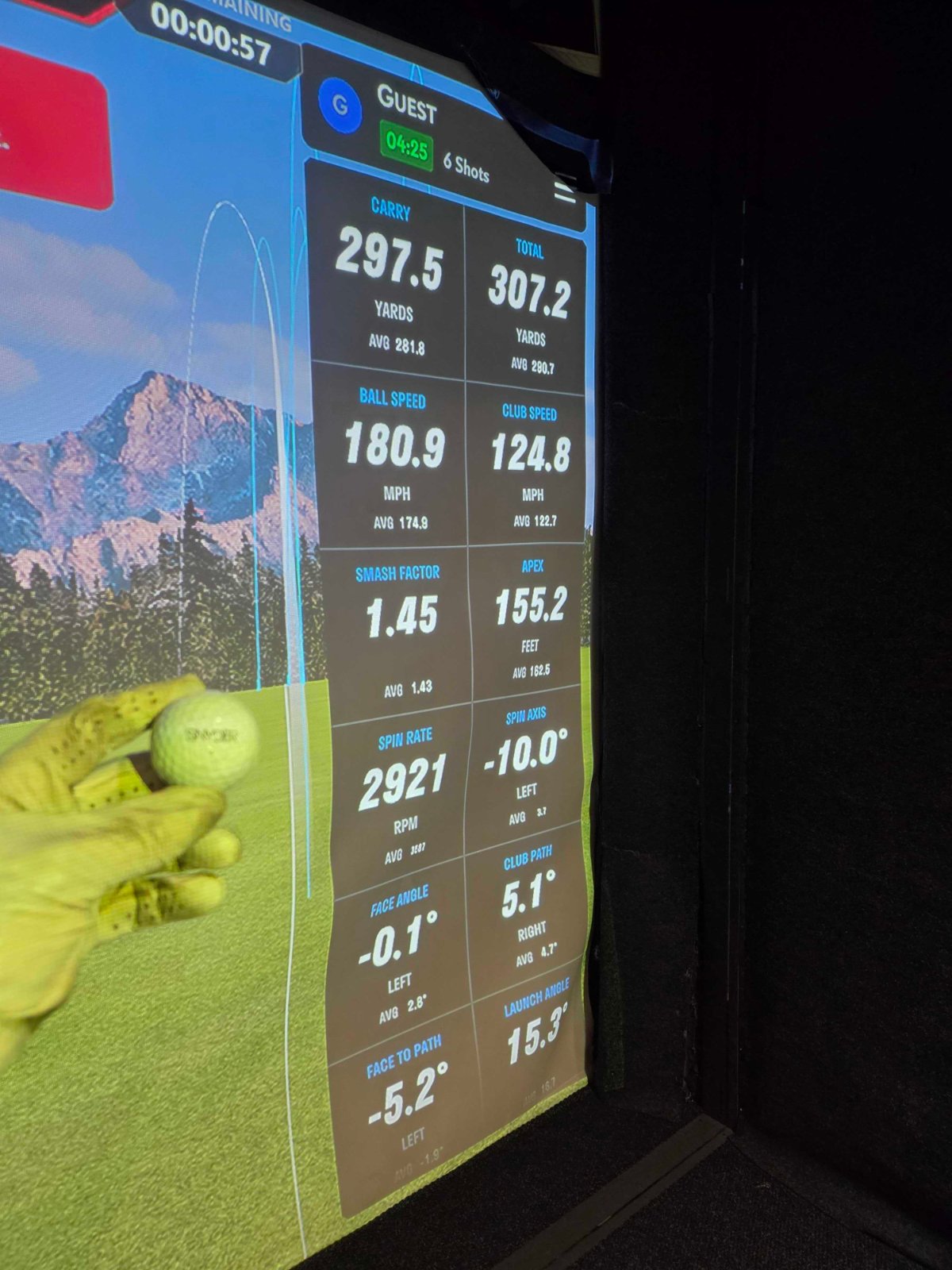 A picture of launch monitor stats