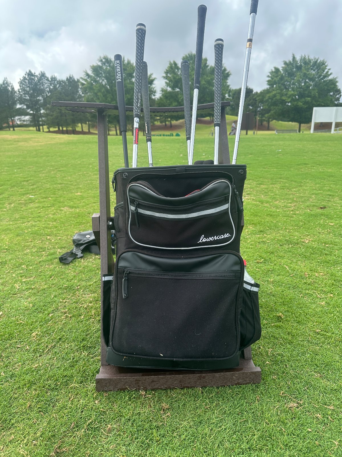 a golf bag from lowercase bags, a luxury golf company